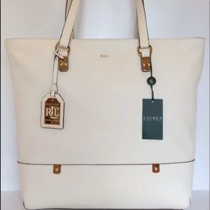 Ralph Lauren Morrison Tote Vanilla/Gold large